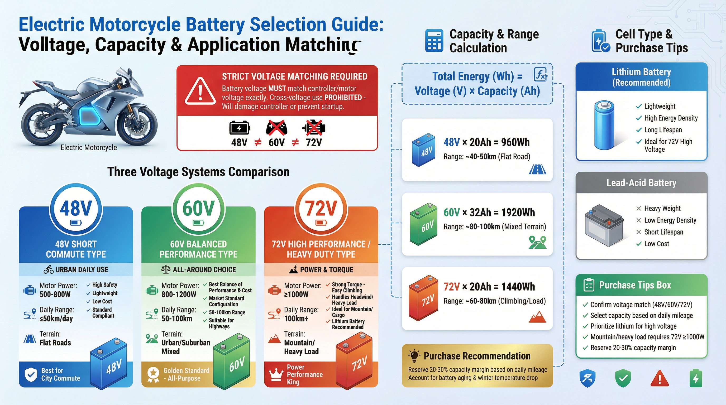 Electric Motorcycle Battery Selection Guide