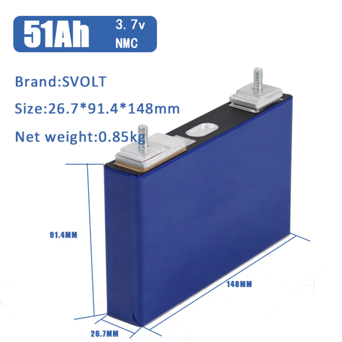 3.7v 51Ah NMC Battery